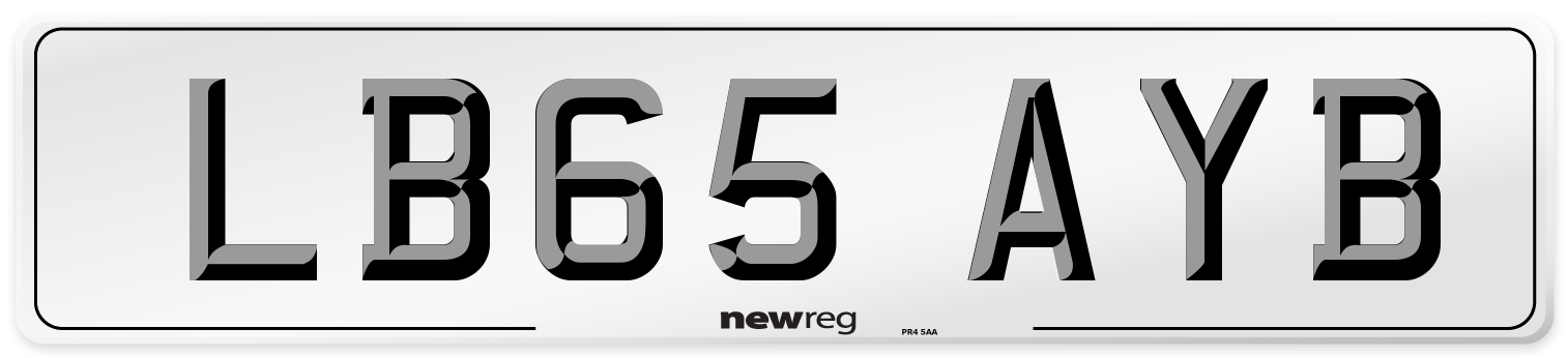 LB65 AYB Number Plate from New Reg
